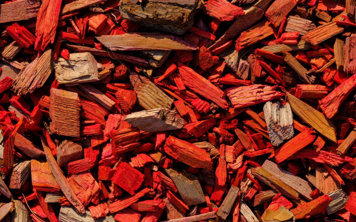 A close up of mulch.
