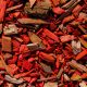 A close up of mulch.